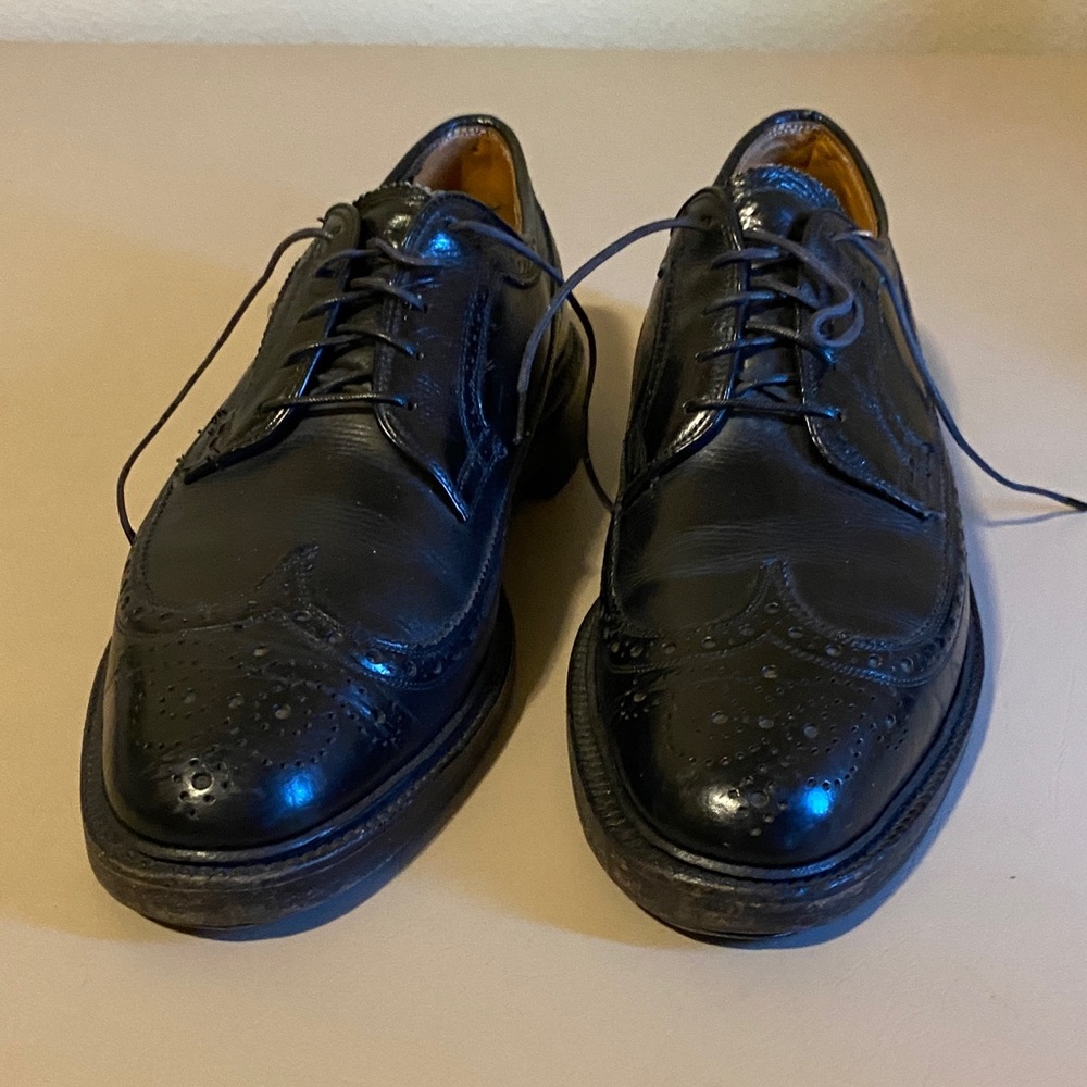 Men's Black Leather Brogue Derby Shoes